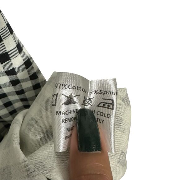 Collectif Womens Sz XL A-Line Gingham Dress Black White Cottage Core Retro Plaid - Picture 6 of 6